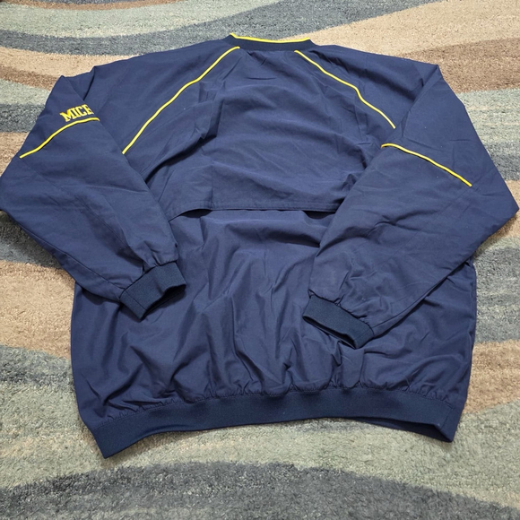 Vintage Nike Team MICHIGAN XXL Pullover V-Neck Windbreaker Jacket Anorak - Picture 2 of 9